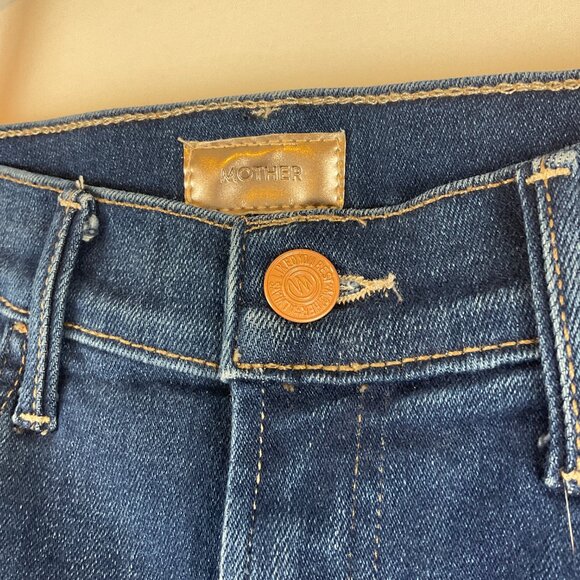 Mother The Hustler Ankle Fray Jeans 25 Blue Home Movies - Picture 5 of 12